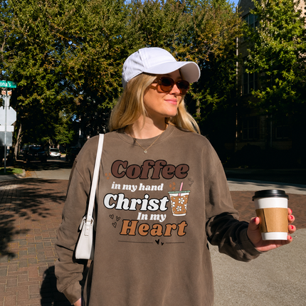 COFFEE & CHRIST UNISEX CREWNECK SWEATSHIRT