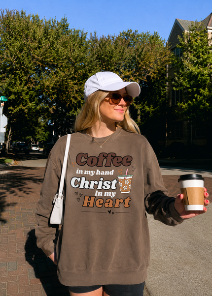COFFEE & CHRIST UNISEX CREWNECK SWEATSHIRT