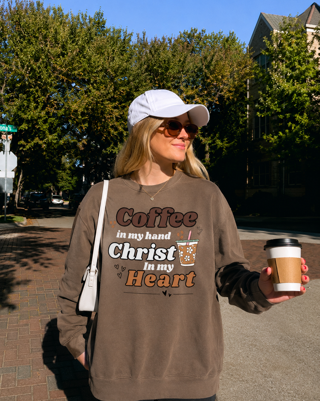 COFFEE & CHRIST UNISEX CREWNECK SWEATSHIRT