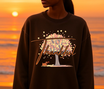 THANKFUL PSALMS 107 UNISEX CREWNECK SWEATSHIRT