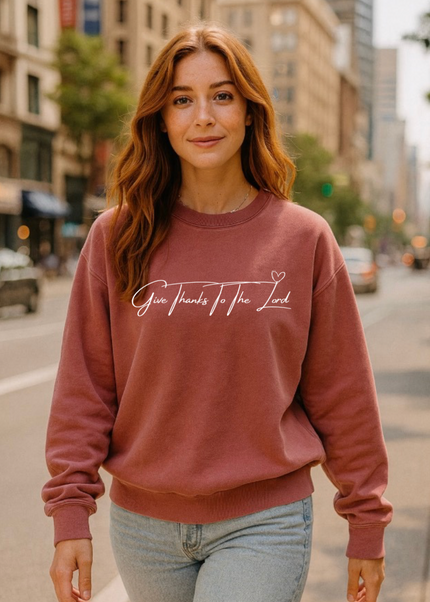 GIVE THANKS TO THE LORD UNISEX CREWNECK SWEATSHIRT