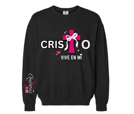 CRISTO VIVE EN MI WOMENS CREWNECK SWEATSHIRT