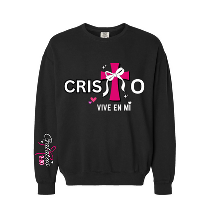 CRISTO VIVE EN MI WOMENS CREWNECK SWEATSHIRT