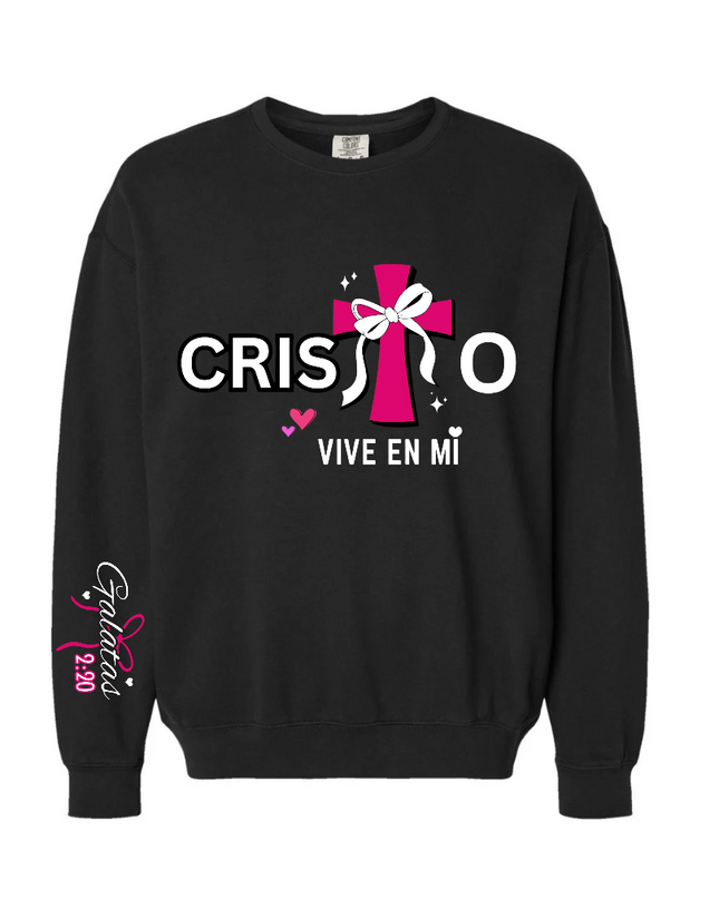 CRISTO VIVE EN MI WOMENS CREWNECK SWEATSHIRT