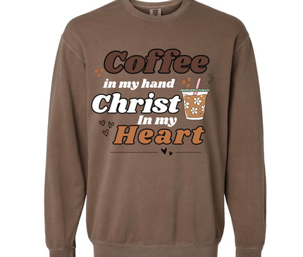 COFFEE & CHRIST WOMENS CREWNECK SWEATSHIRT