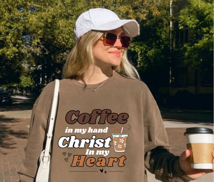 COFFEE & CHRIST WOMENS CREWNECK SWEATSHIRT
