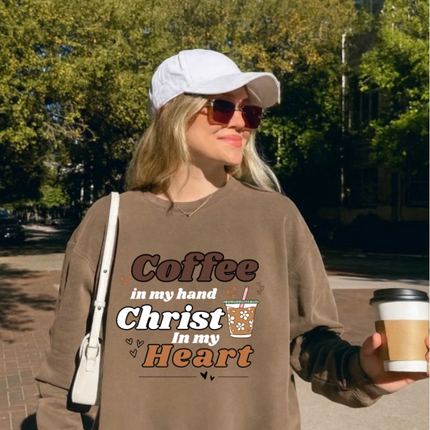 COFFEE & CHRIST UNISEX CREWNECK SWEATSHIRT