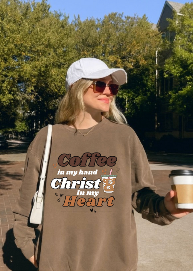 COFFEE & CHRIST WOMENS CREWNECK SWEATSHIRT