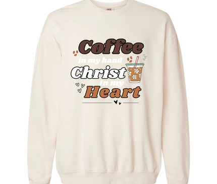 COFFEE & CHRIST WOMENS CREWNECK SWEATSHIRT