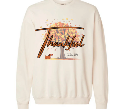 THANKFUL PSALMS 107 UNISEX CREWNECK SWEATSHIRT