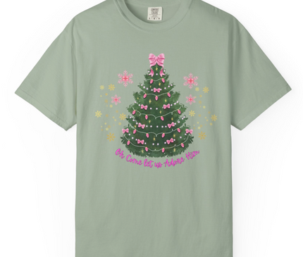 LET US ADORE HIM WOMENS CHRISTMAS TEE
