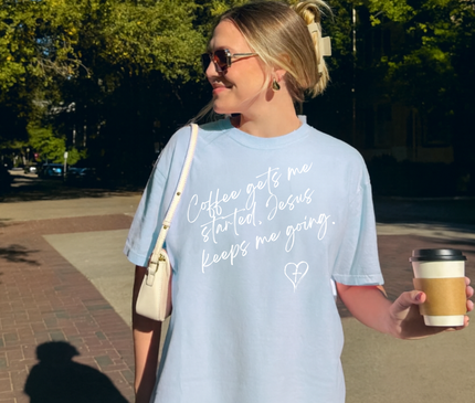 JESUS KEEPS ME GOING  WOMENS TEE