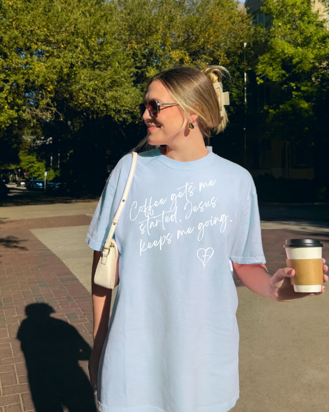 JESUS KEEPS ME GOING  WOMENS TEE