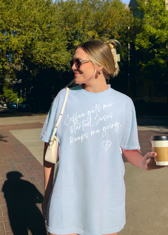 JESUS KEEPS ME GOING  WOMENS TEE